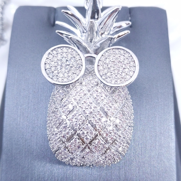 Jewelry - Iced Pineapple Pendant + 18" Cuban Chain
